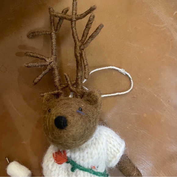 Anthropologie Campfire Deer Felt Ornament Christmas Tree Holiday Decor Anthro - Picture 4 of 8